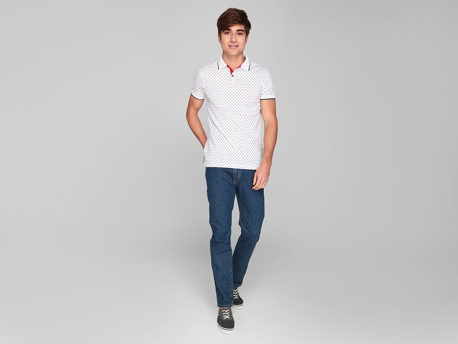 Jeans slim lavado stone wash para hombre 6