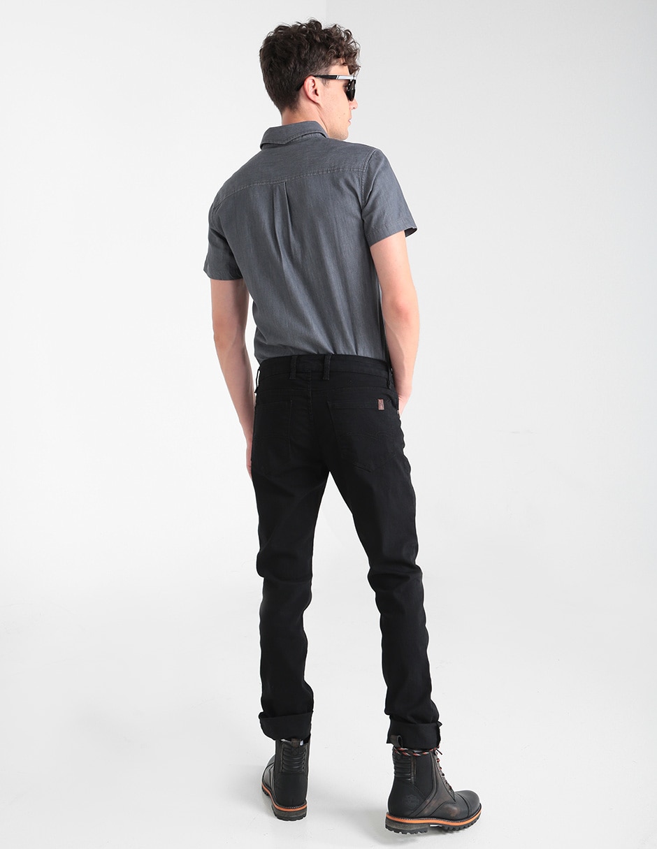 Jeans skinny lavado claro para hombre 2