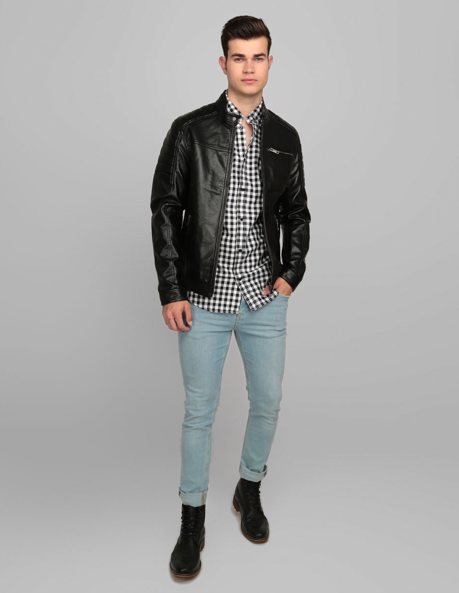 CHAMARRA JACK & JONES 12147, XL, NEGRO