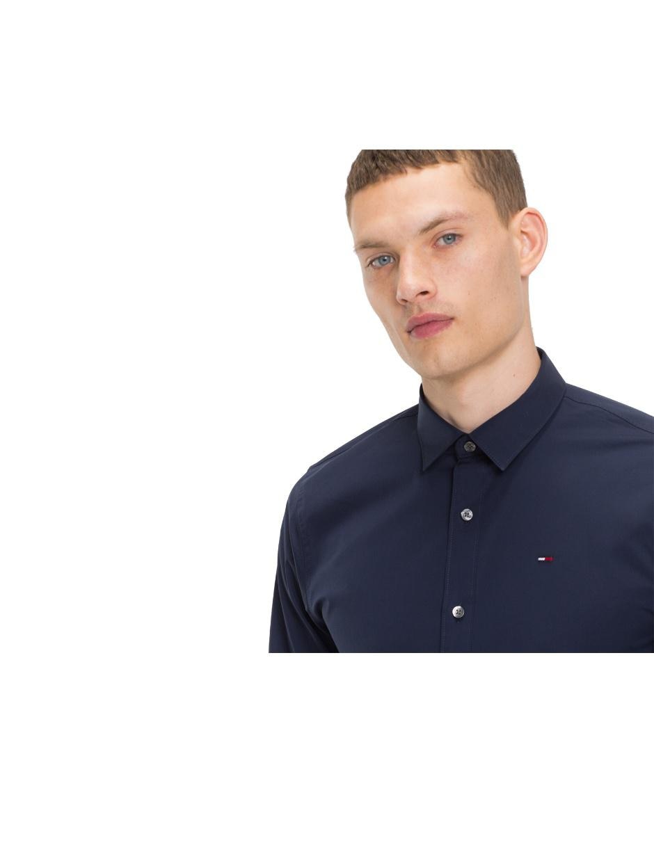 Camisa casual Tommy Jeans de algodón manga larga para hombre