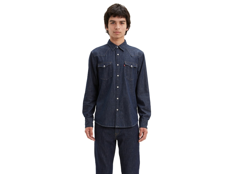 Camisa casual de algodón manga larga para hombre