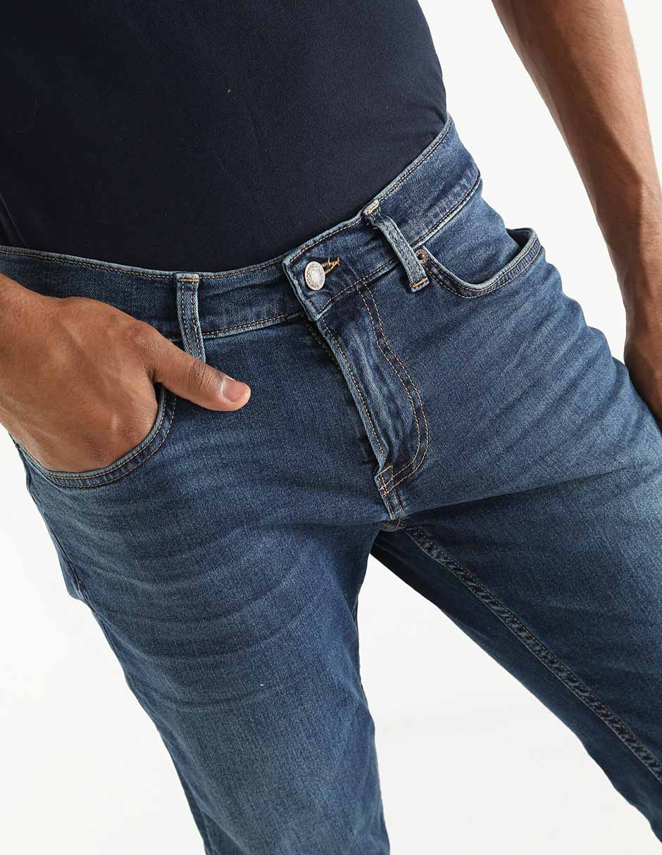 Jeans slim lavado stone wash para hombre 3