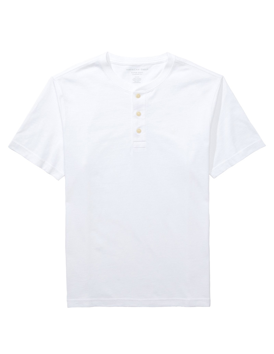 Playera American Eagle cuello henley para hombre