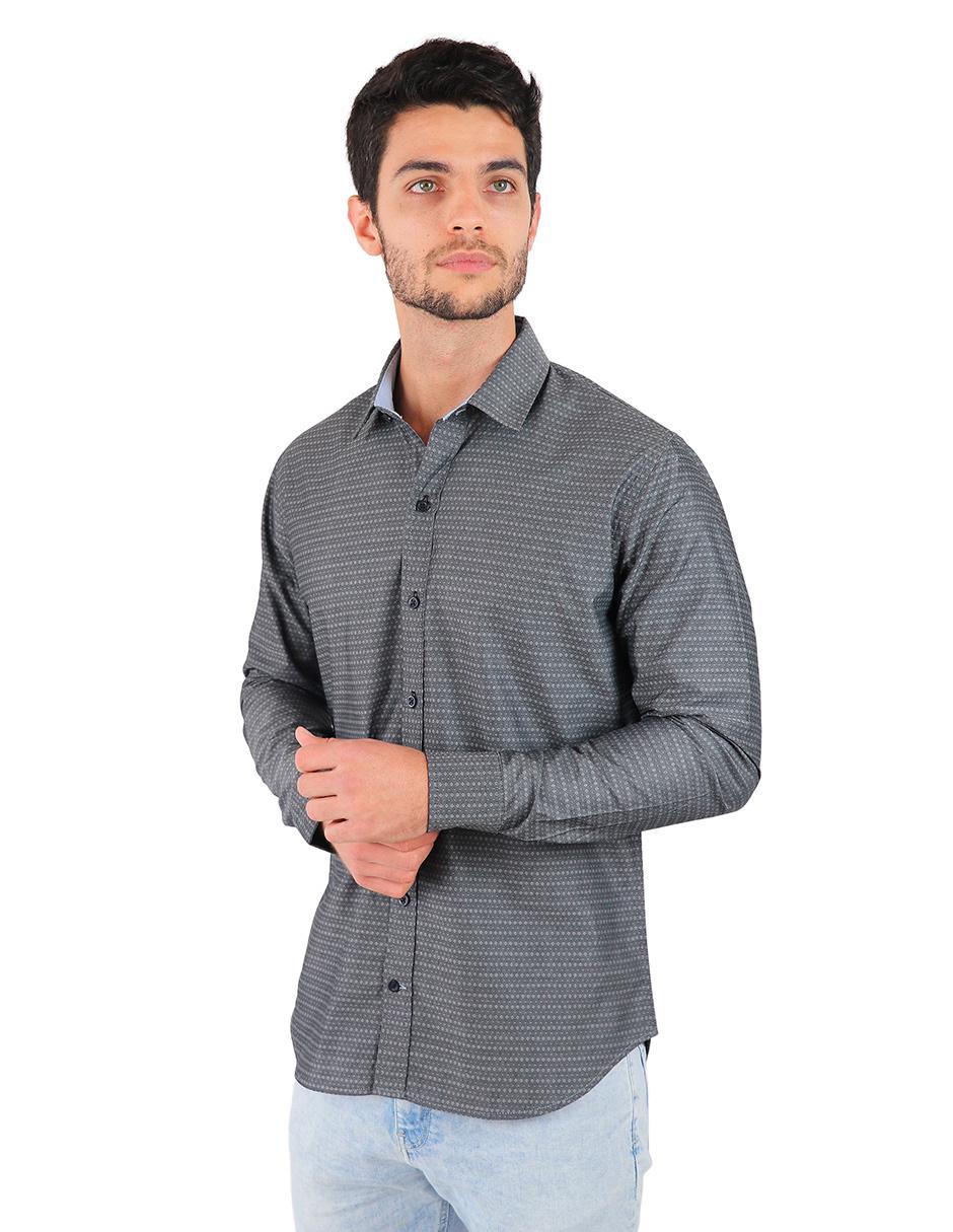 Camisa formal de algodón manga larga para hombre