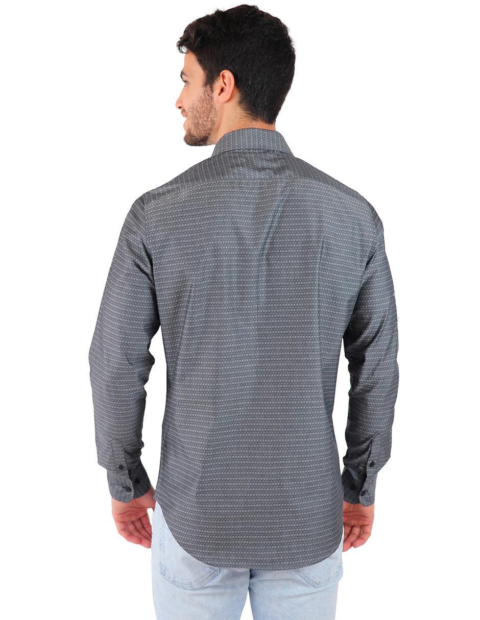 Camisa formal de algodón manga larga para hombre