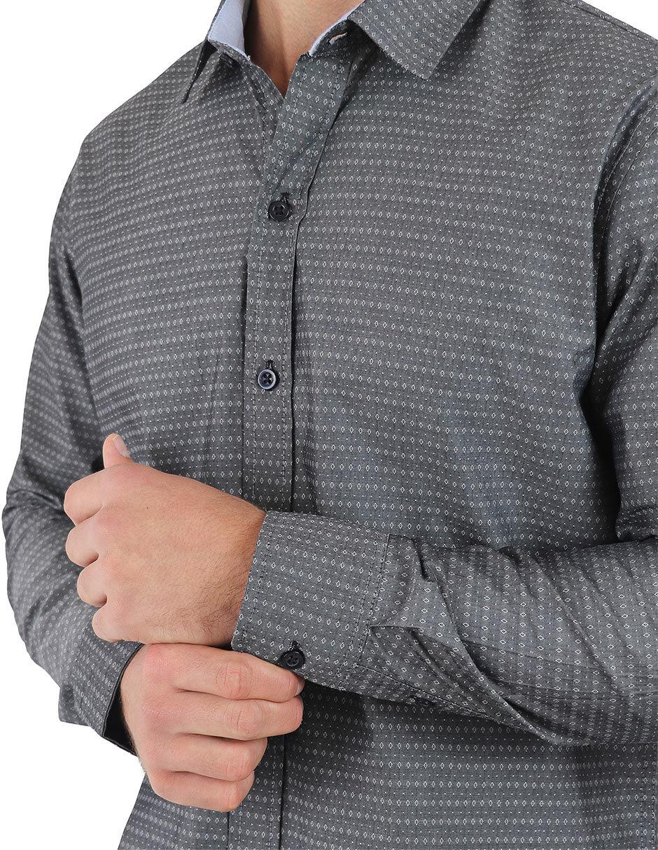 Camisa formal de algodón manga larga para hombre
