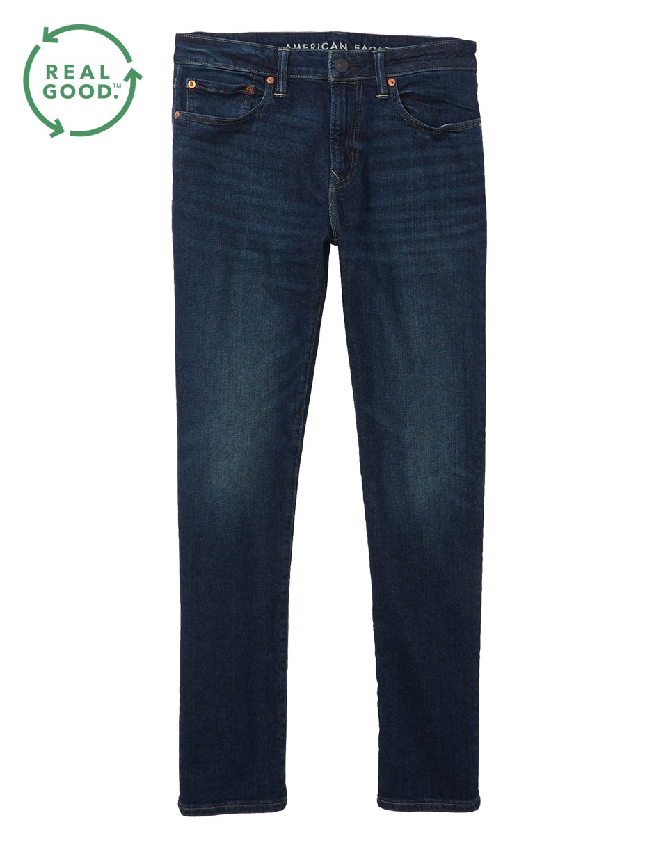 Jeans straight lavado obscuro para hombre 3