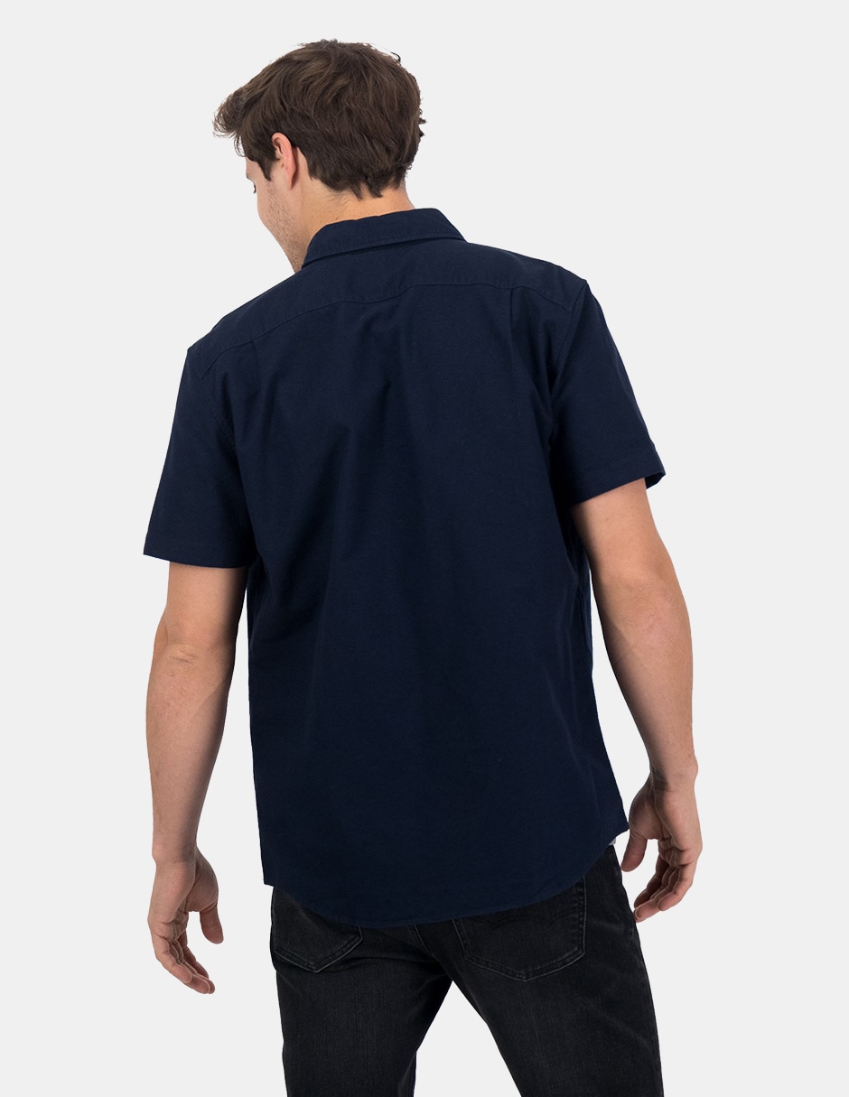 Camisa casual de algodón manga corta para hombre
