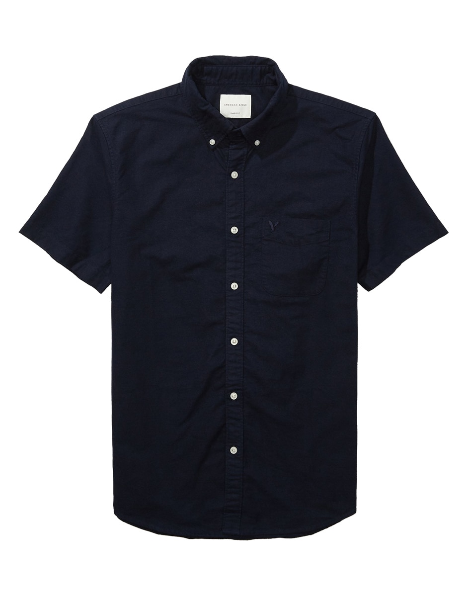 Camisa casual de algodón manga corta para hombre