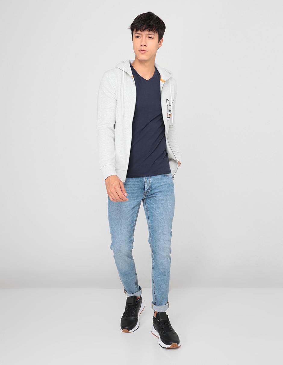 Jeans slim lavado claro para hombre 6