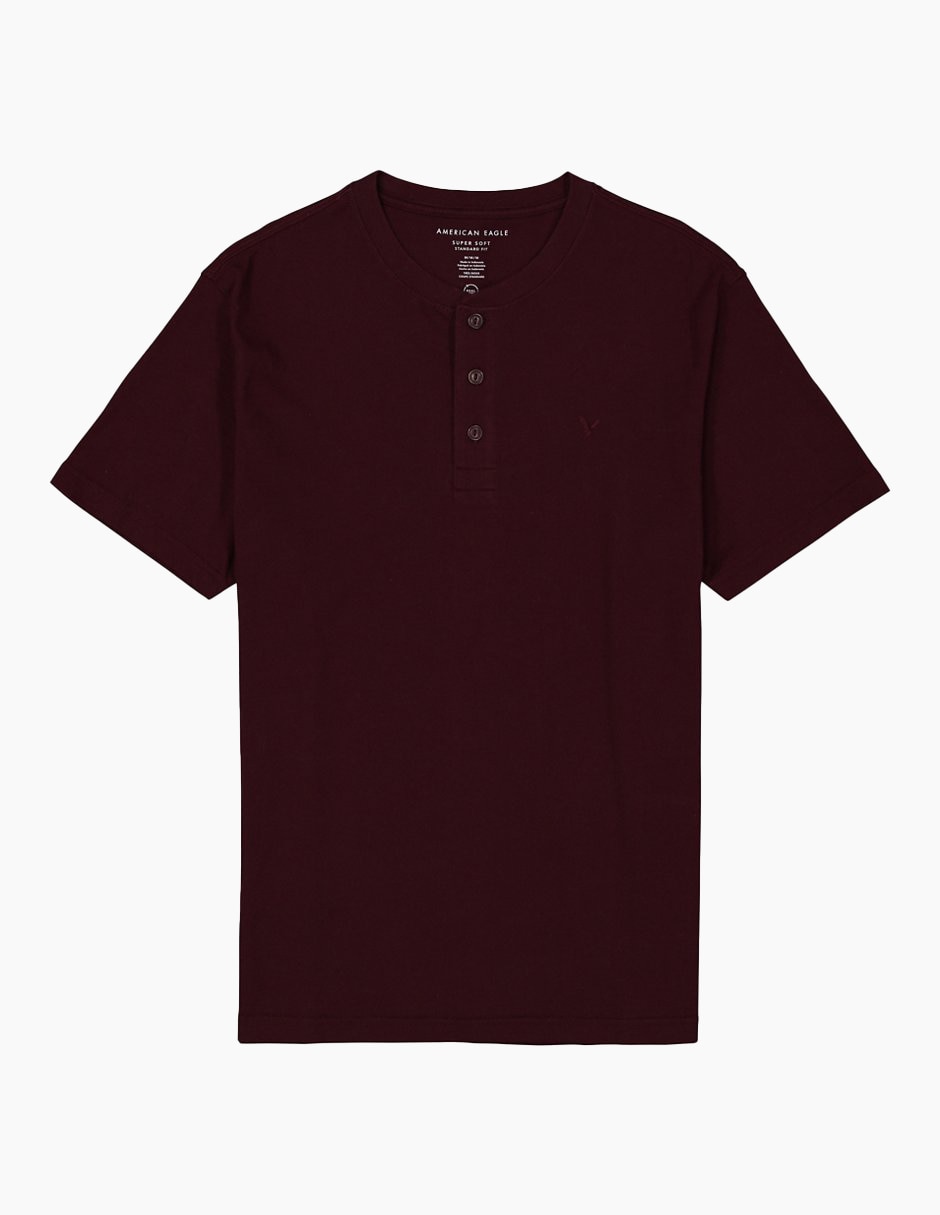 Playera American Eagle cuello henley para hombre
