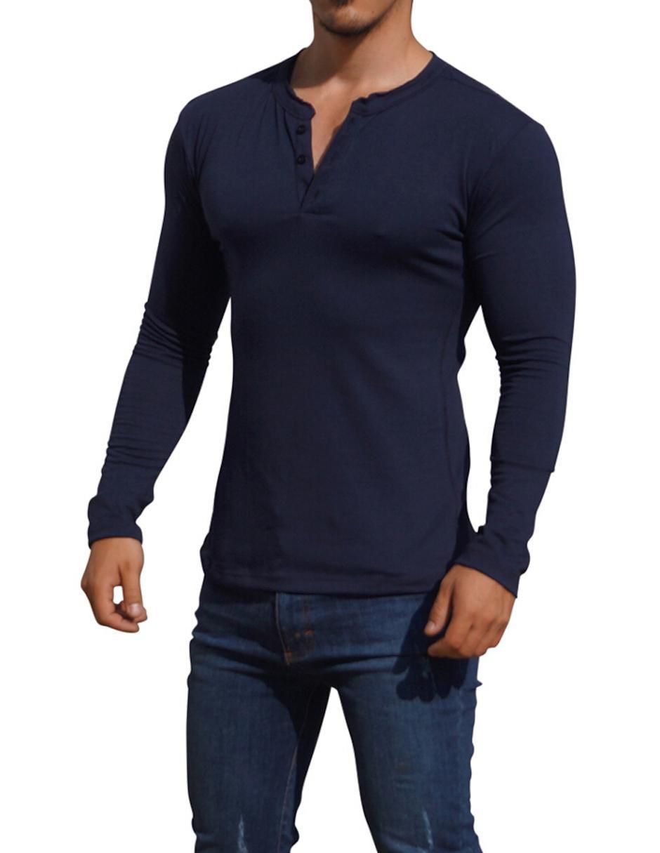 Playera cuello mao para hombre