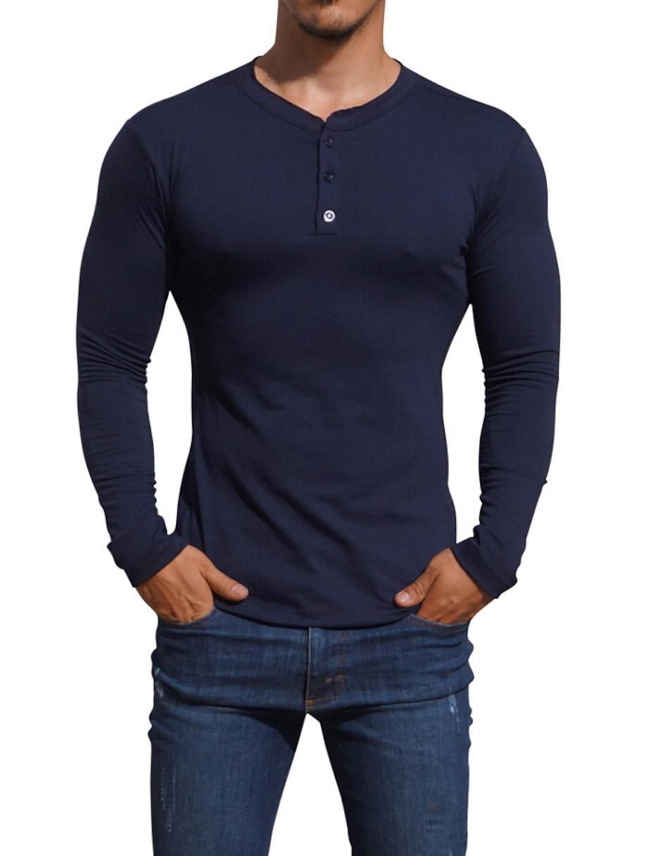 Playera John Leopard cuello mao para hombre