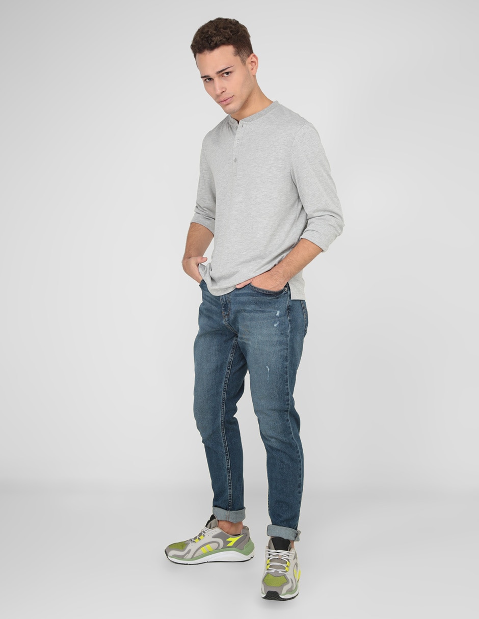 Jeans skinny Hollister lavado stone wash para hombre