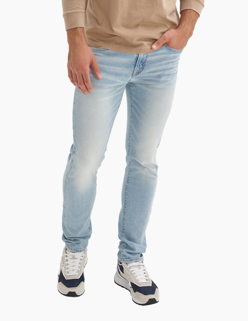 Jeans skinny lavado claro para hombre