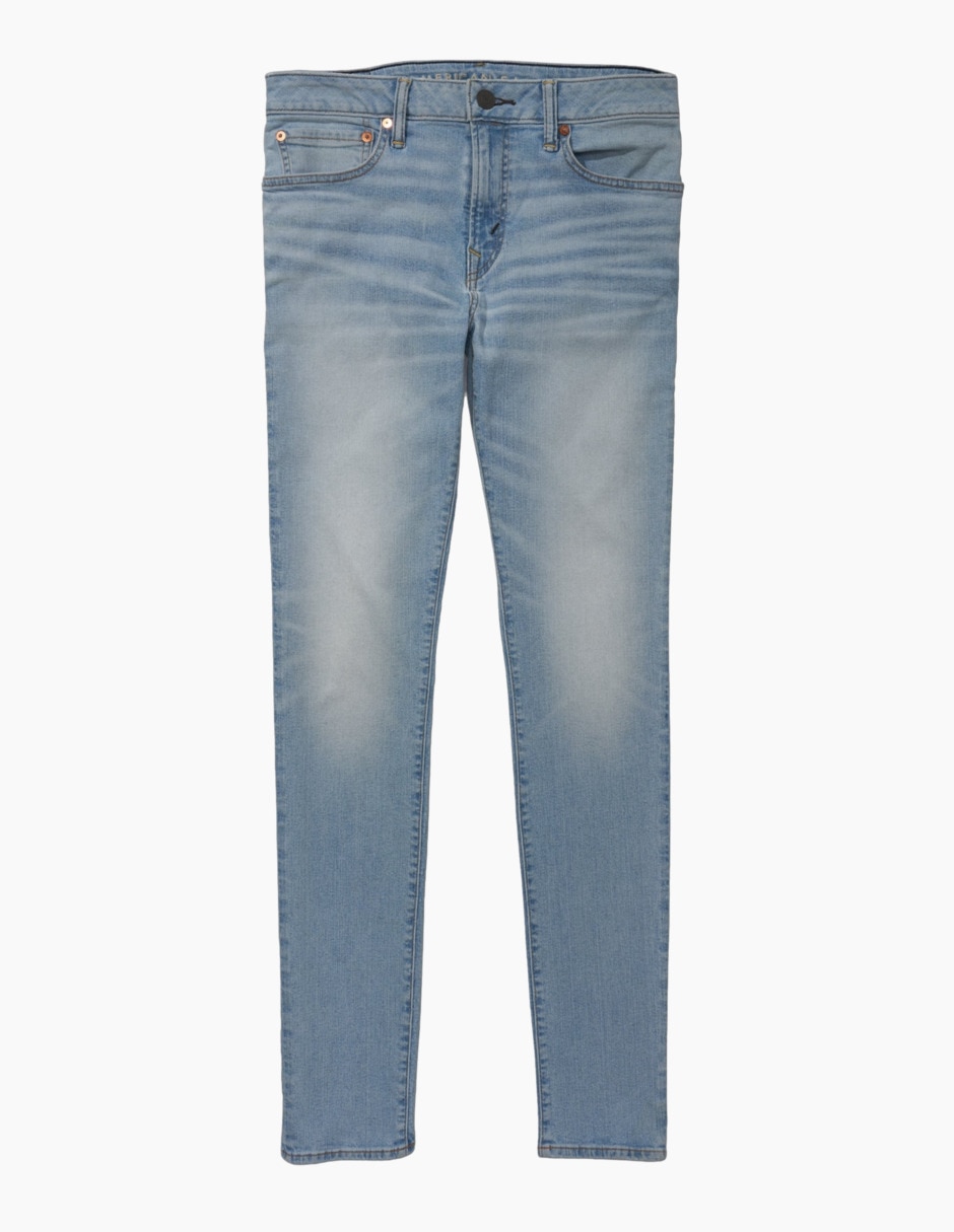 Jeans skinny lavado claro para hombre
