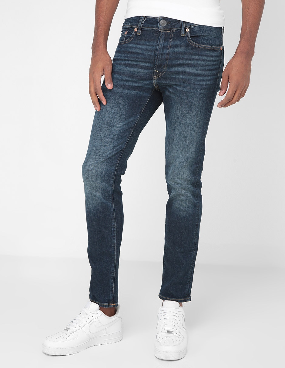 Jeans slim lavado stone wash para hombre 1