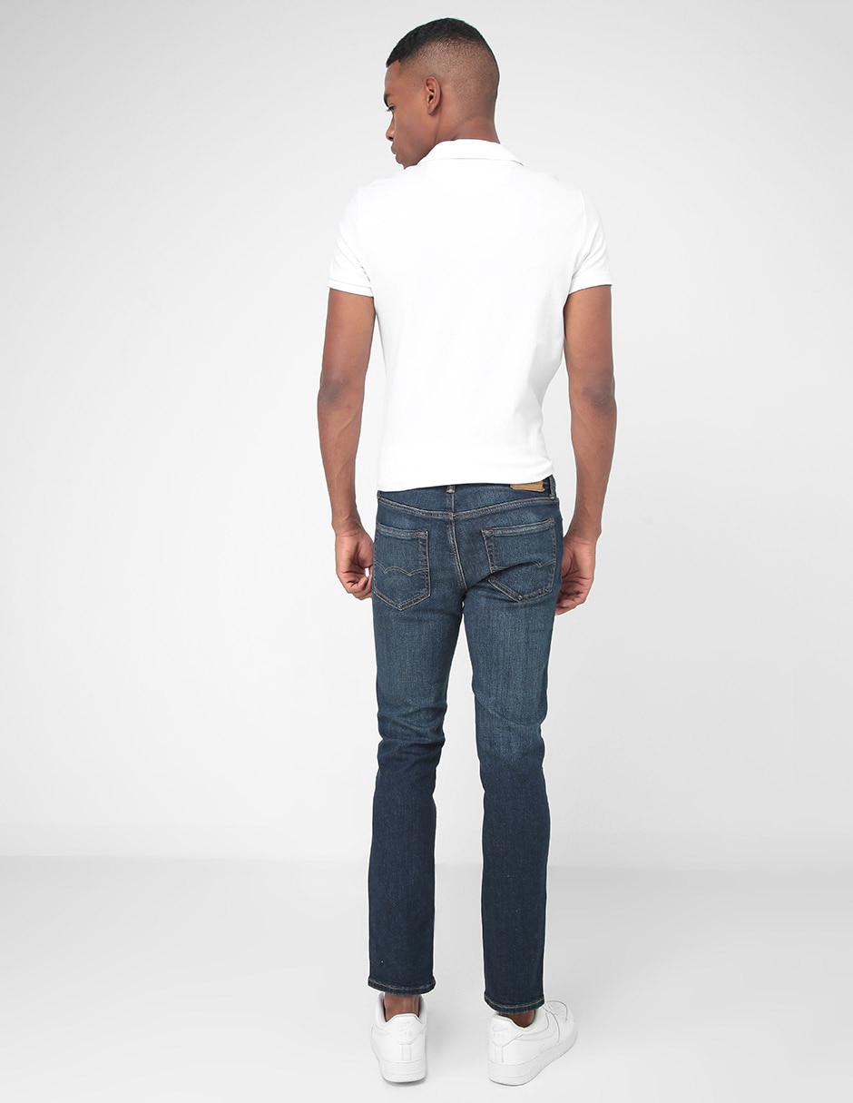 Jeans slim lavado stone wash para hombre 5