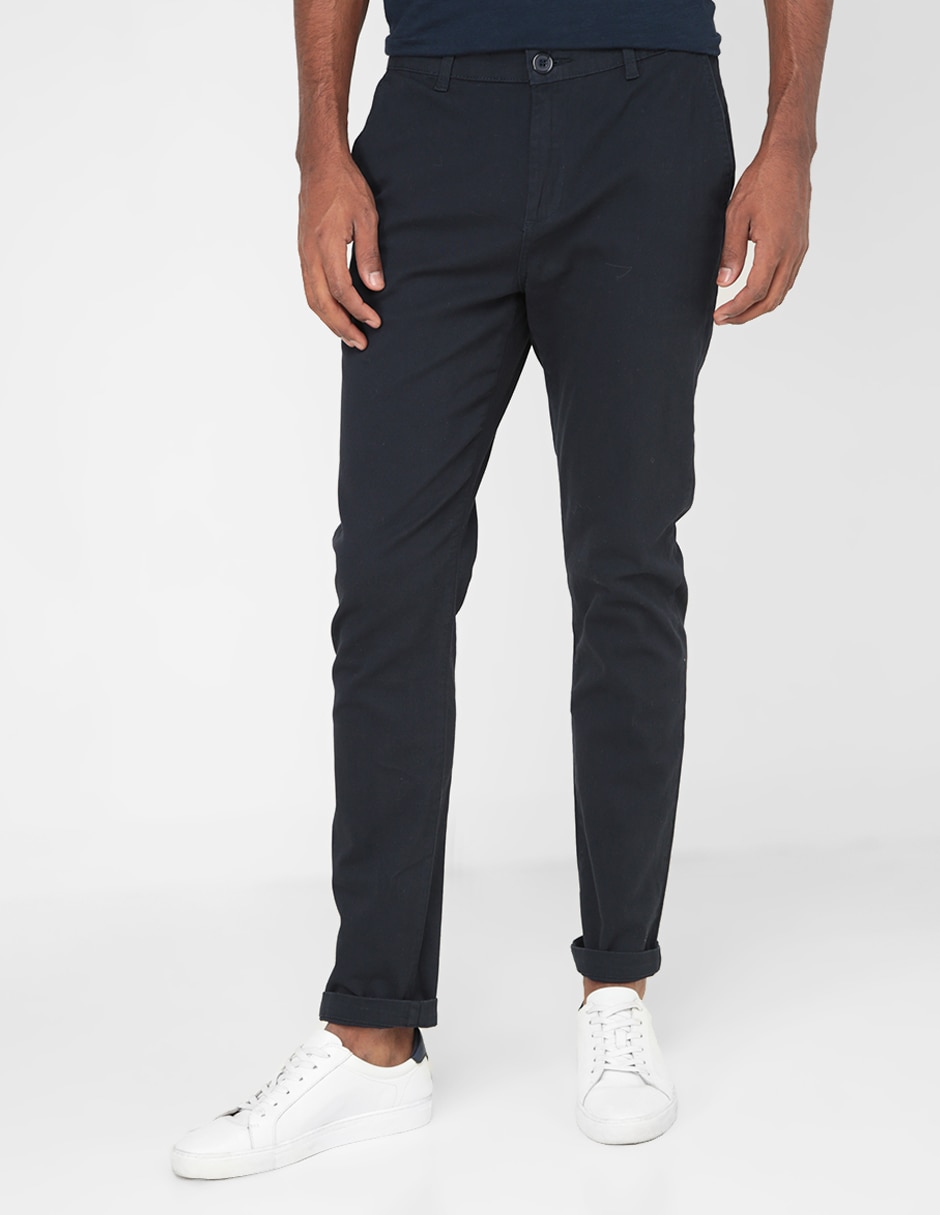 Pantalón casual chino slim de algodón para hombre Pantalón casual chino slim de algodón para hombre