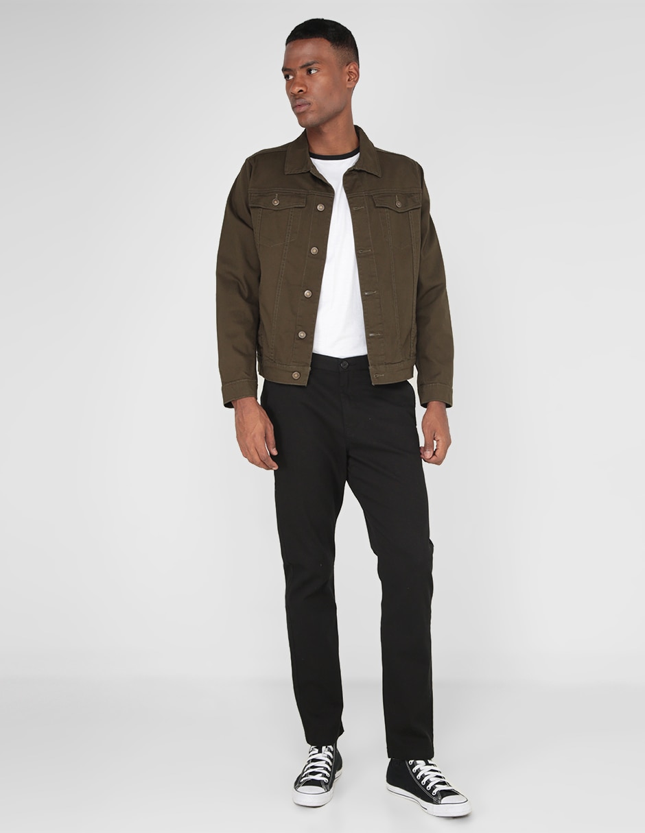 Pantalón casual chino slim de algodón para hombre 3
