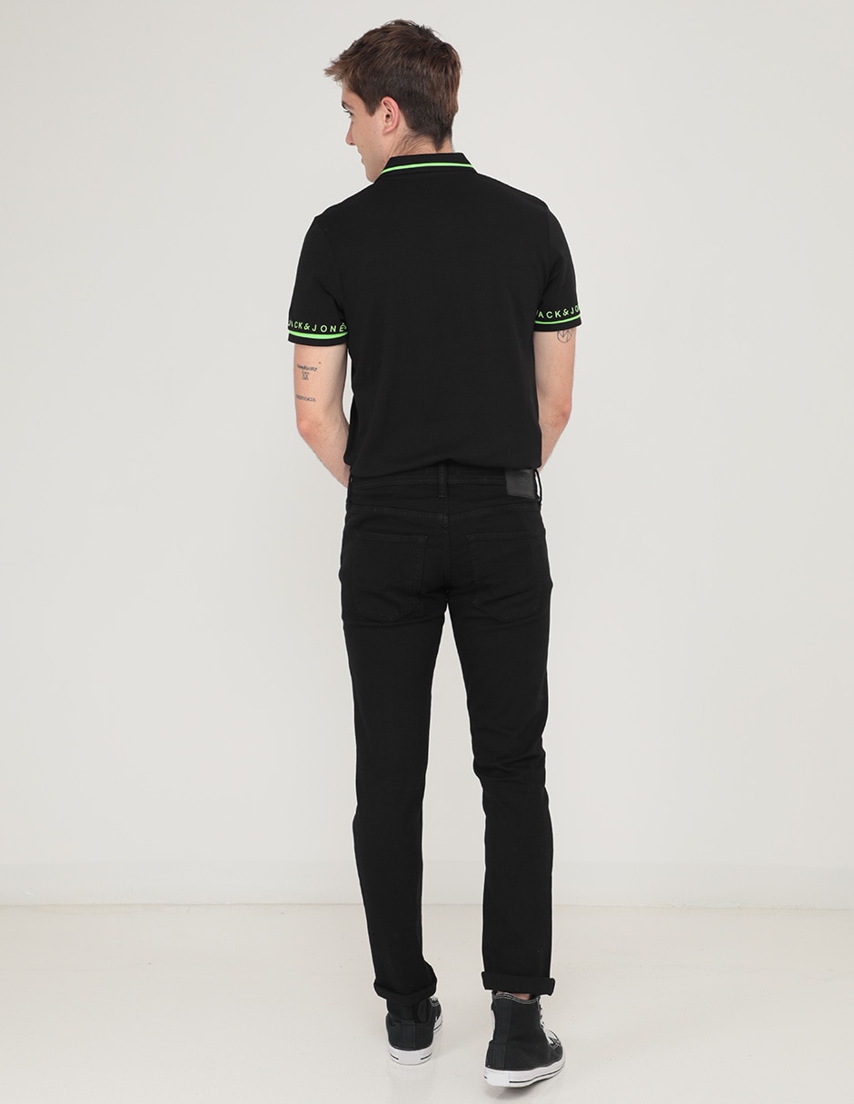 Jeans straight lavado obscuro para hombre 1