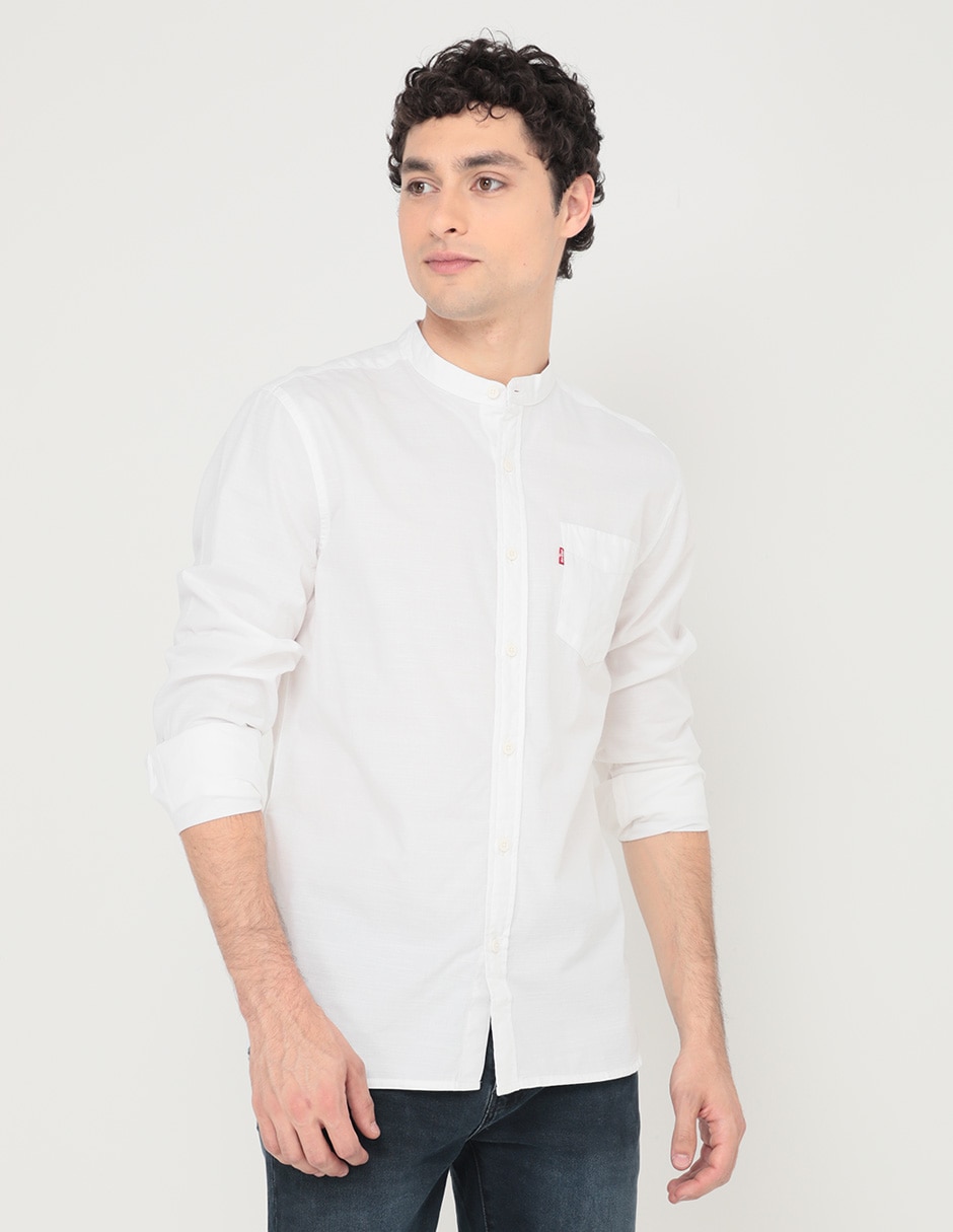 Camisa casual de algodón manga larga para hombre Camisa casual de algodón manga larga para hombre