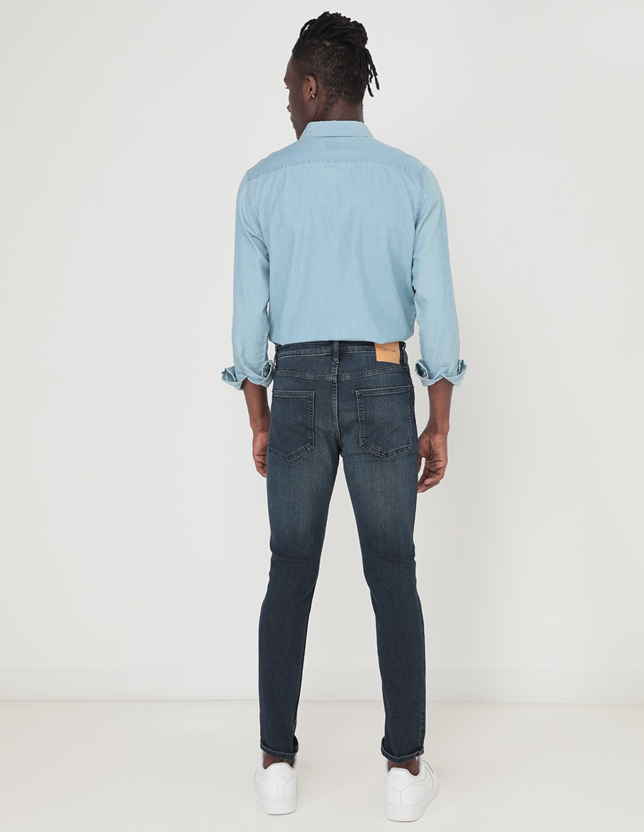 Jeans skinny Calvin Klein deslavado para hombre 2
