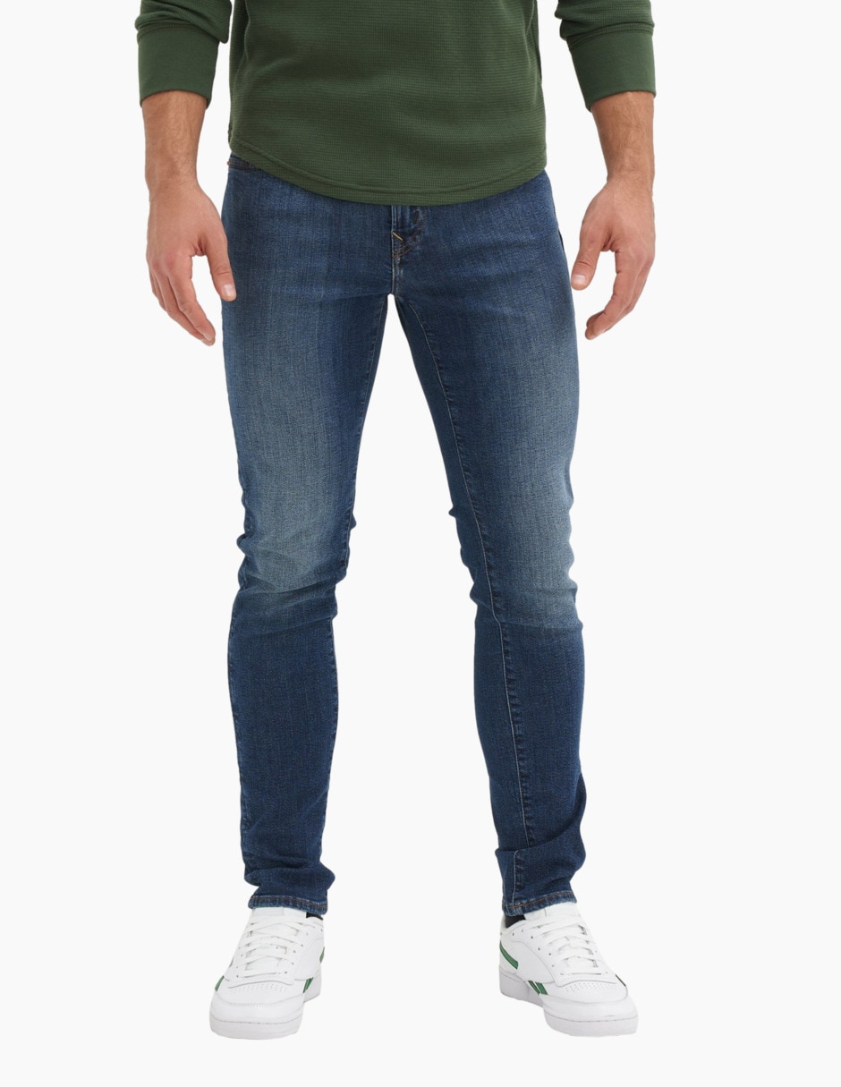 Jeans skinny lavado desgastado para hombre