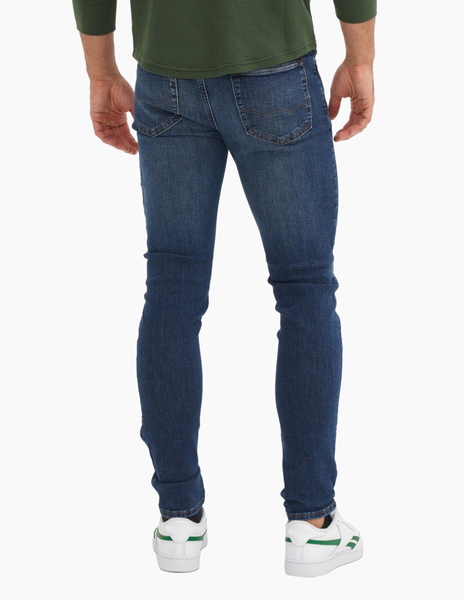 Jeans skinny lavado desgastado para hombre