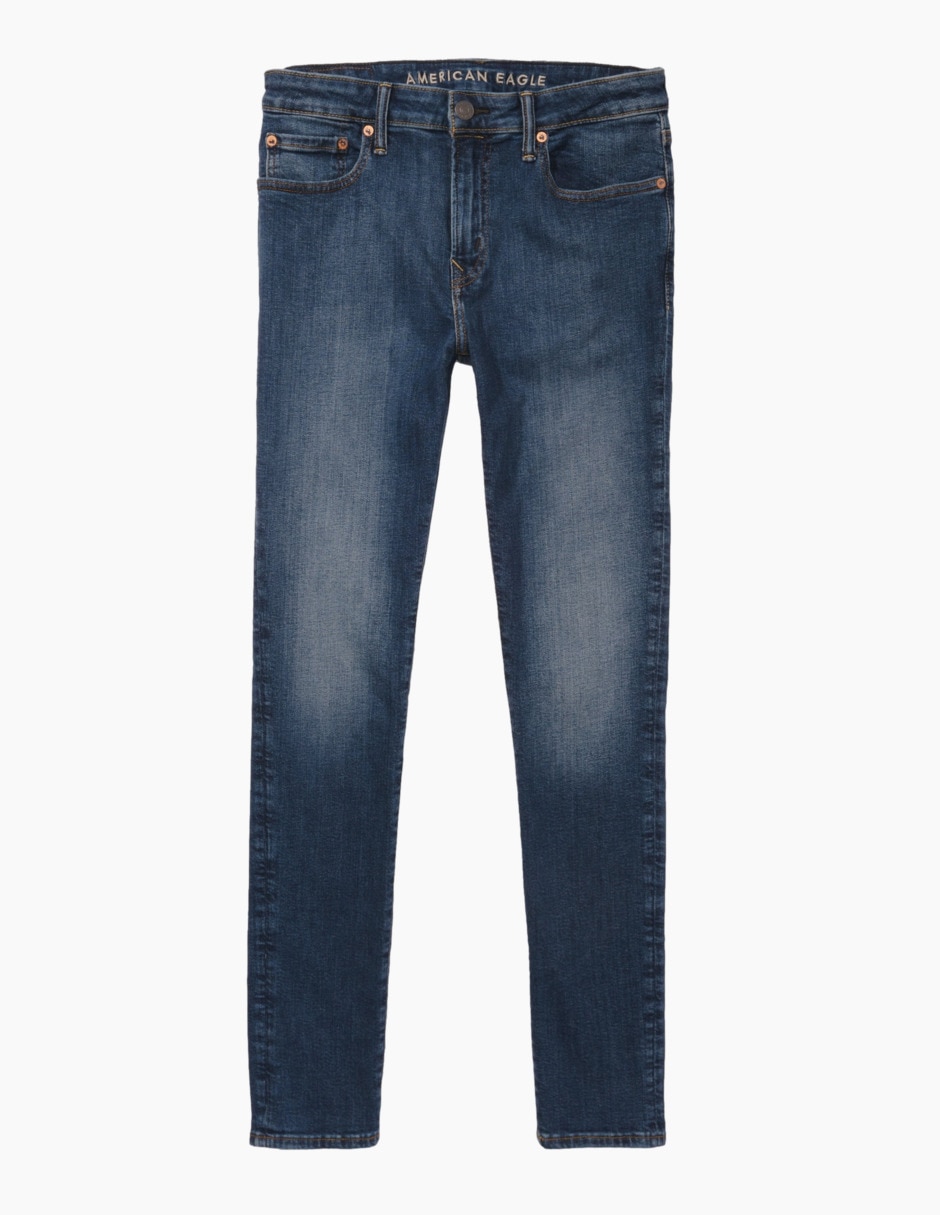 Jeans skinny lavado desgastado para hombre