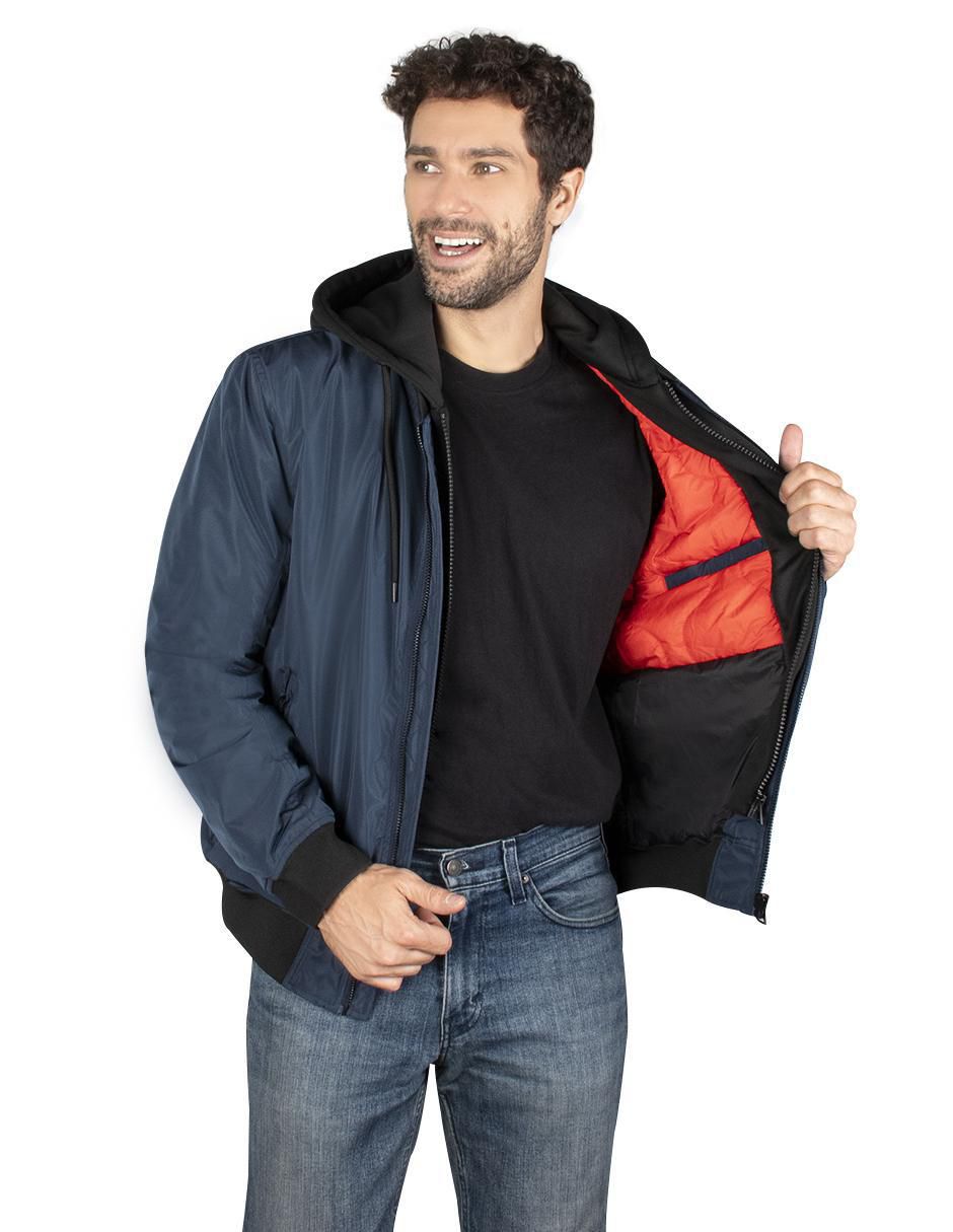 Chamarra casual impermeable con capucha para hombre 2