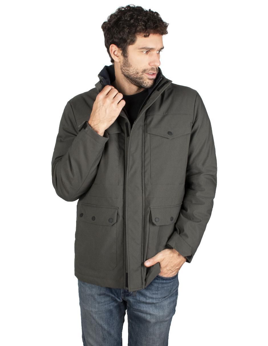 Chamarra casual impermeable con bolsillos para hombre 1