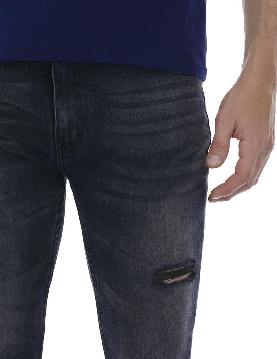 Jeans slim lavado desgastado para hombre 3