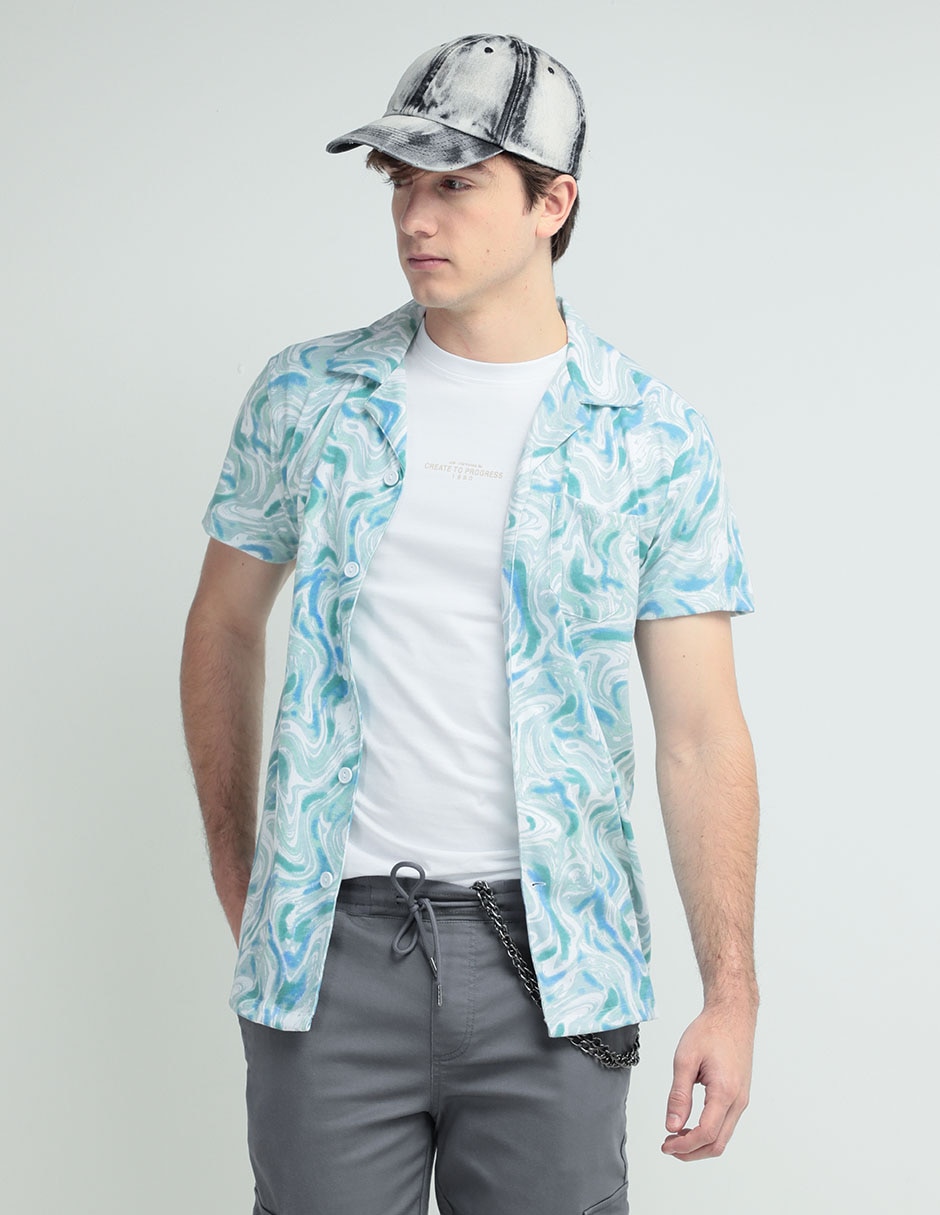 Camisa casual de algodón manga corta para hombre 1
