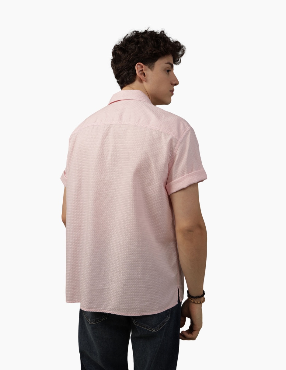Camisa casual de algodón manga corta para hombre