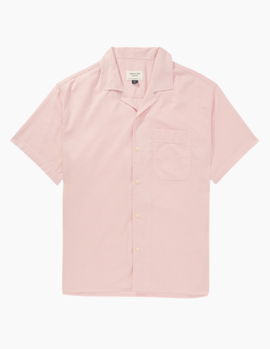 Camisa casual de algodón manga corta para hombre