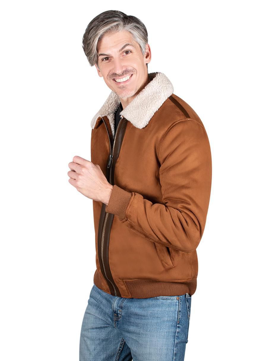 Chamarra casual impermeable cuello a contraste para hombre 3
