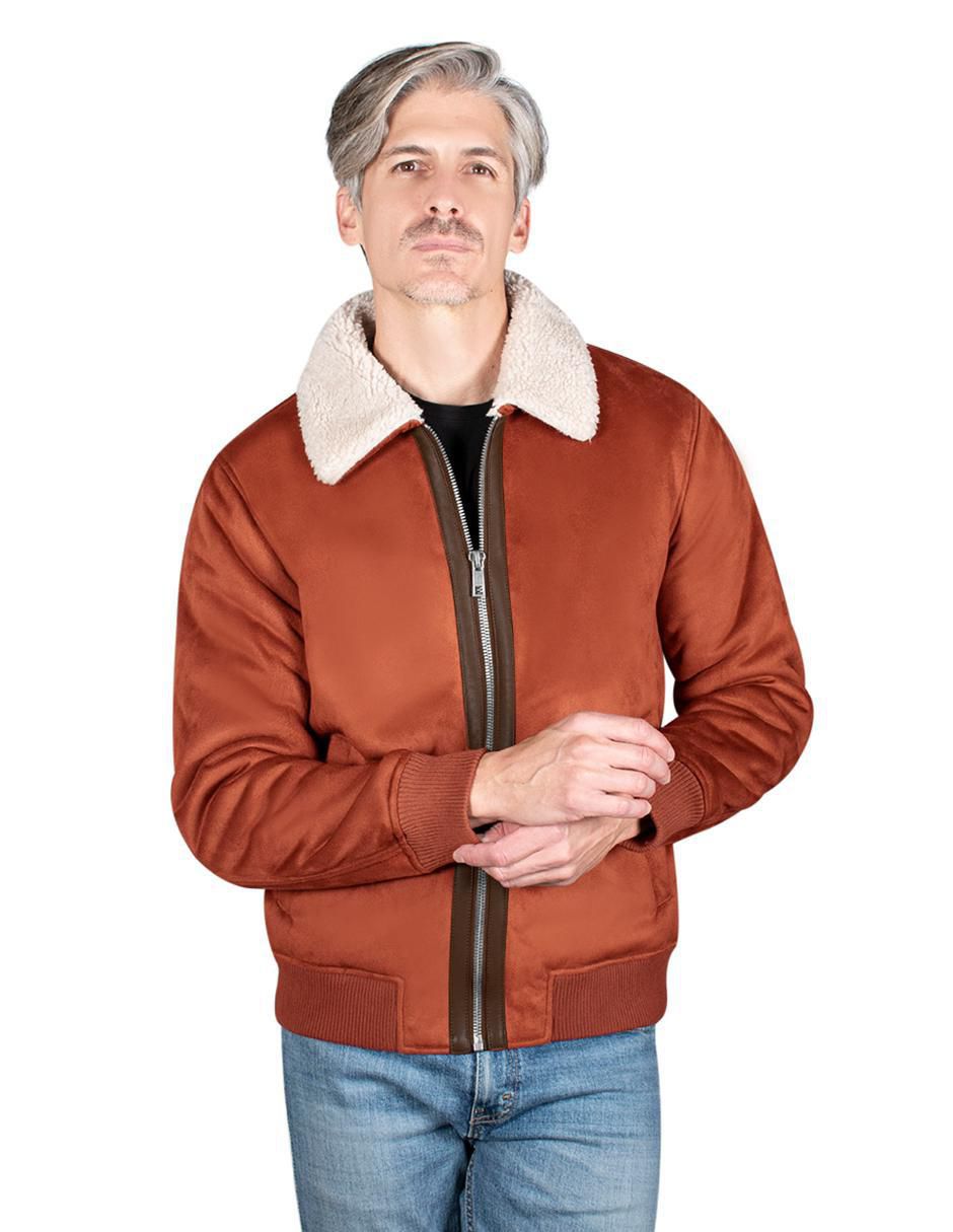 Chamarra casual impermeable cuello a contraste para hombre 1