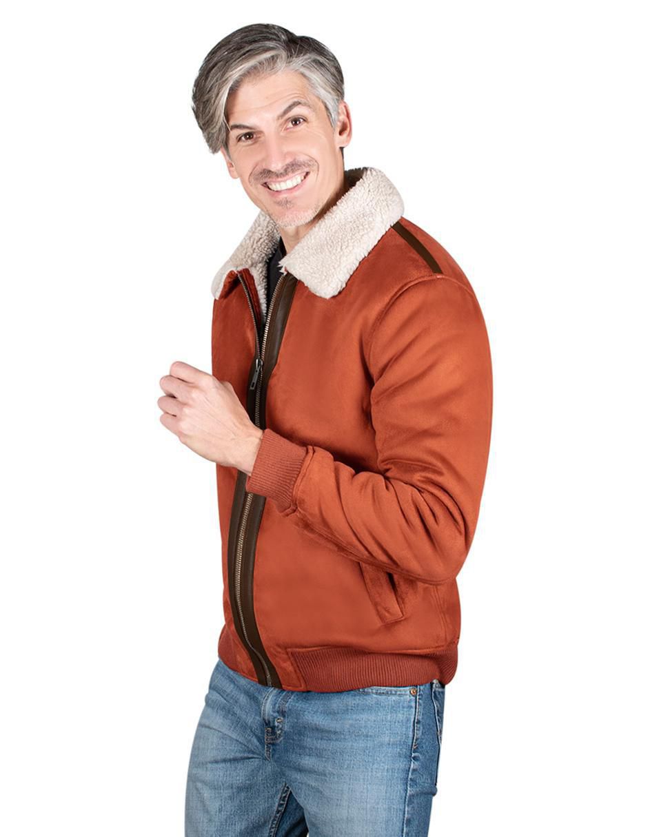 Chamarra casual impermeable cuello a contraste para hombre 4
