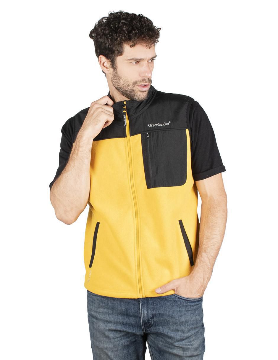 Chaleco cuello a contraste para hombre