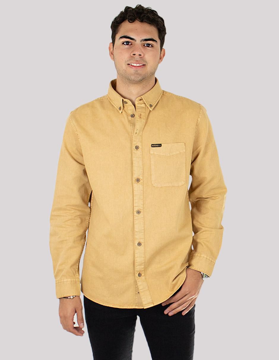 Camisa casual de algodón manga larga para hombre Camisa casual de algodón manga larga para hombre