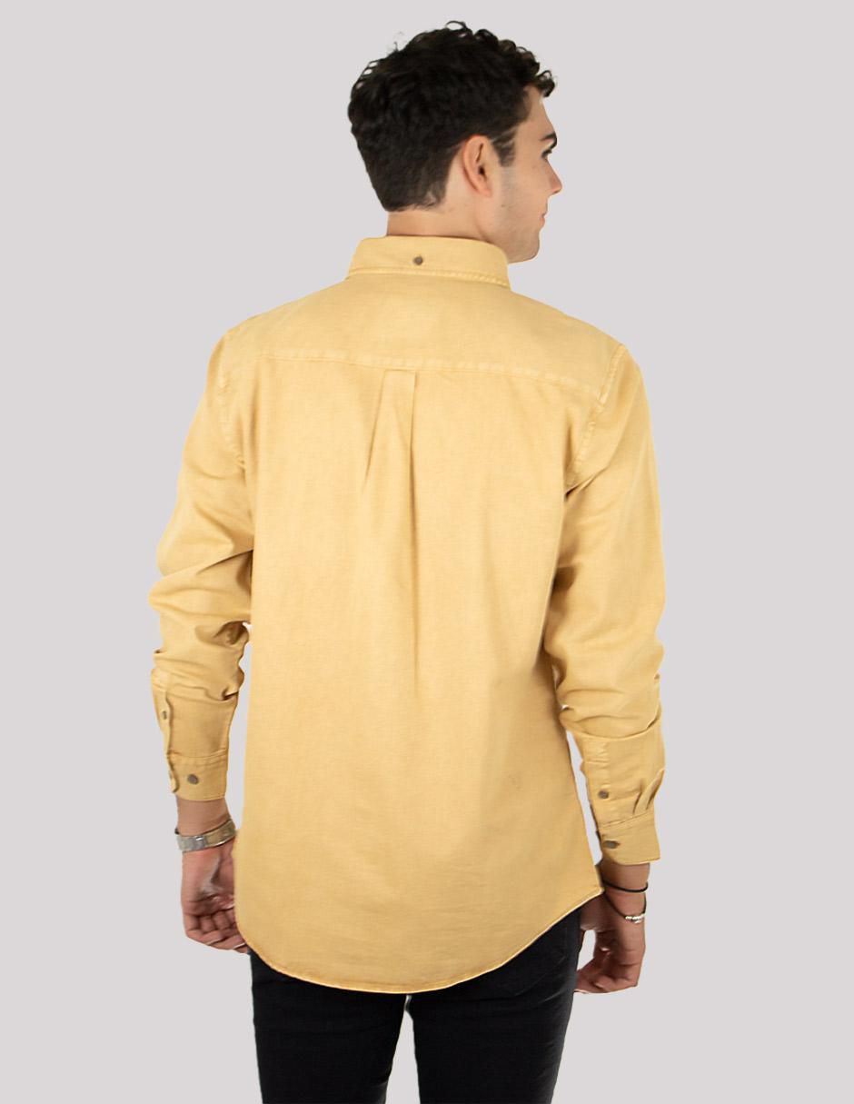 Camisa casual de algodón manga larga para hombre