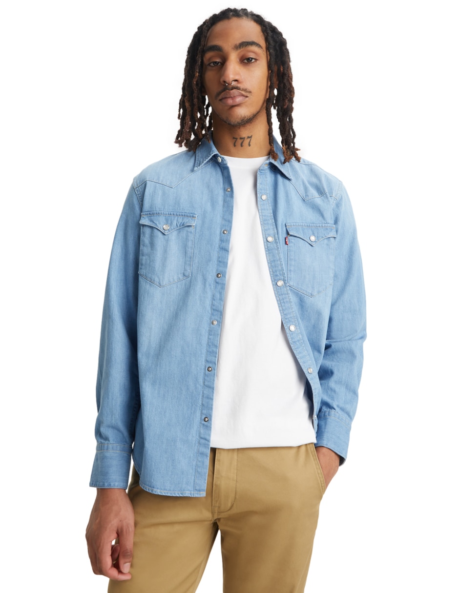 Camisa casual de algodón manga larga para hombre Camisa casual de algodón manga larga para hombre