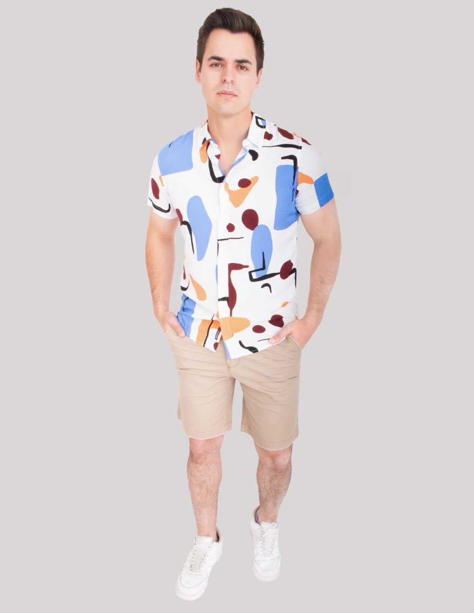 Camisa casual manga corta para hombre