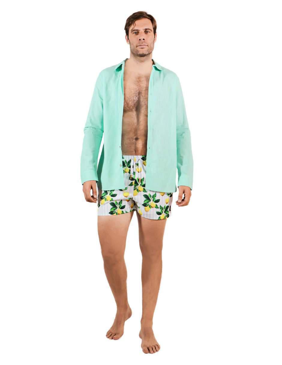 Camisa playa manga larga para hombre