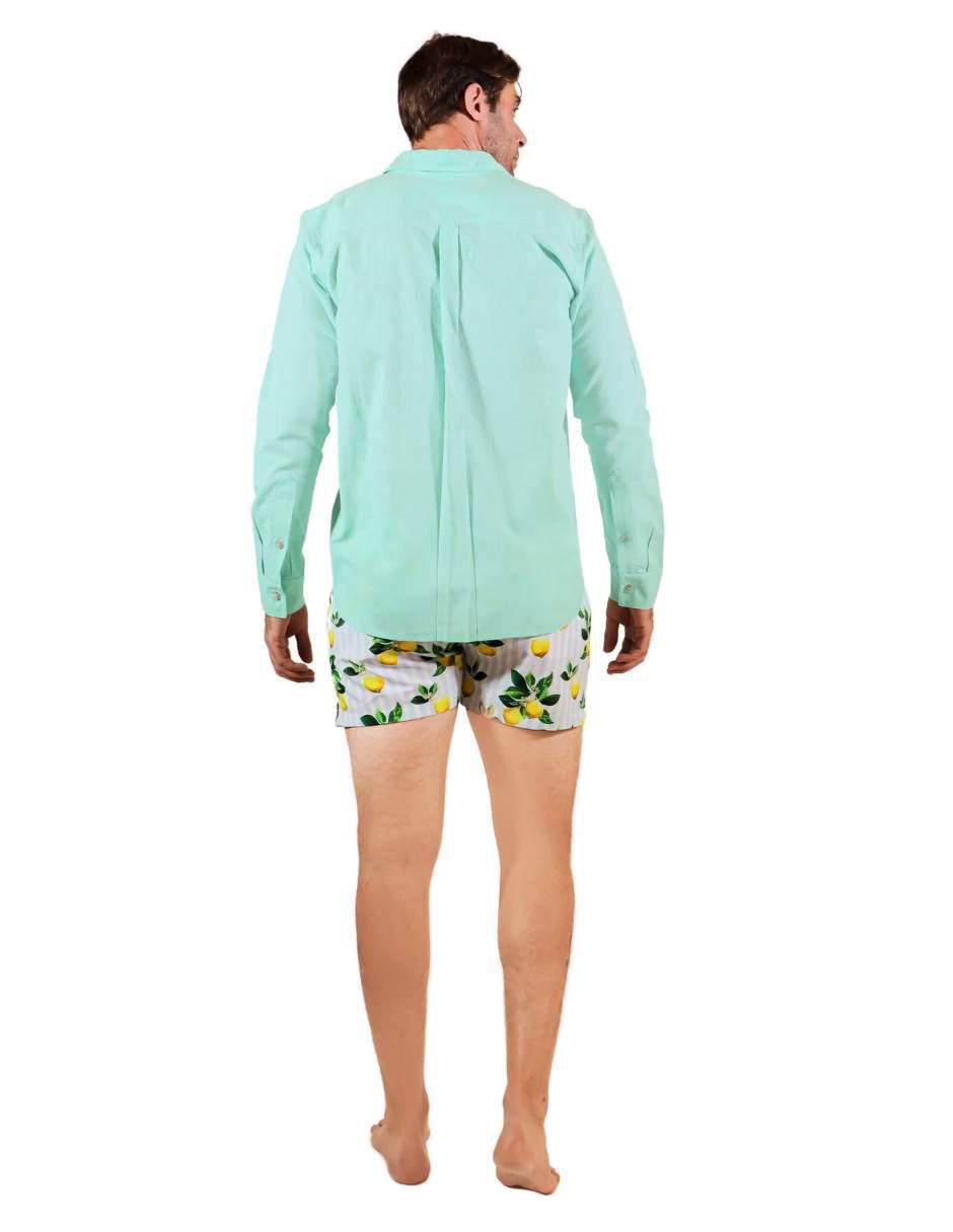 Camisa playa manga larga para hombre