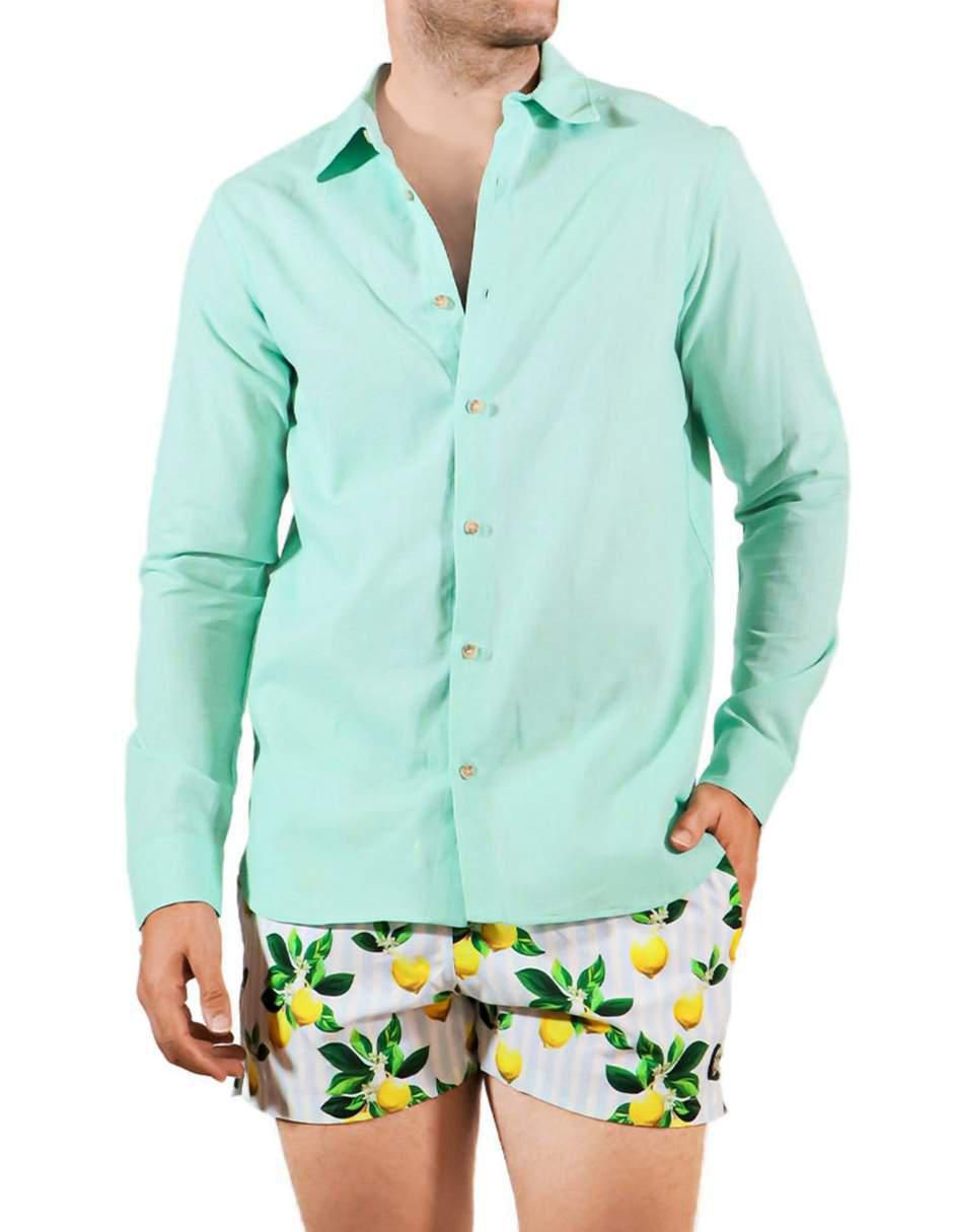 Camisa playa manga larga para hombre 6