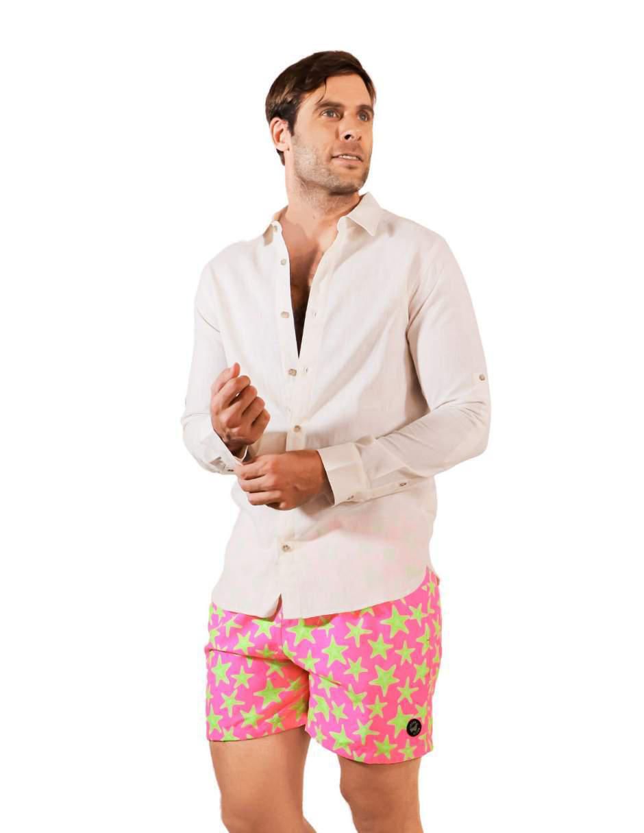 Camisa playa manga larga para hombre