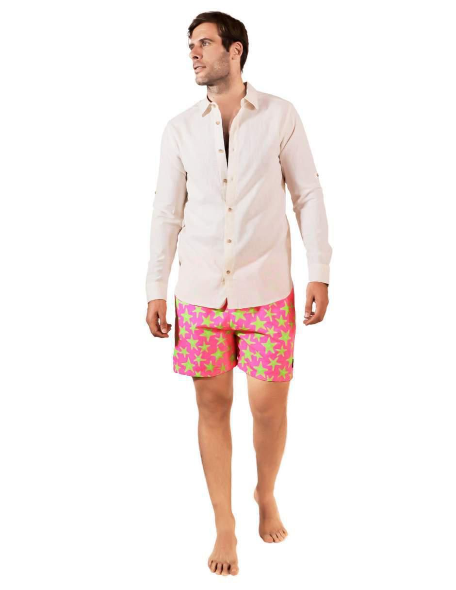 Camisa playa manga larga para hombre