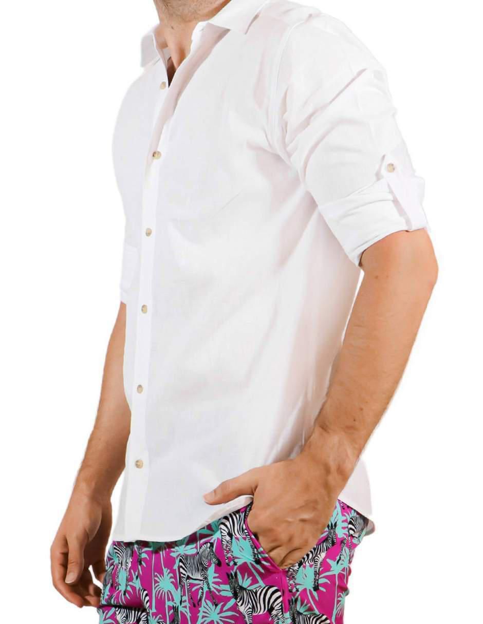 Camisa playa manga larga para hombre